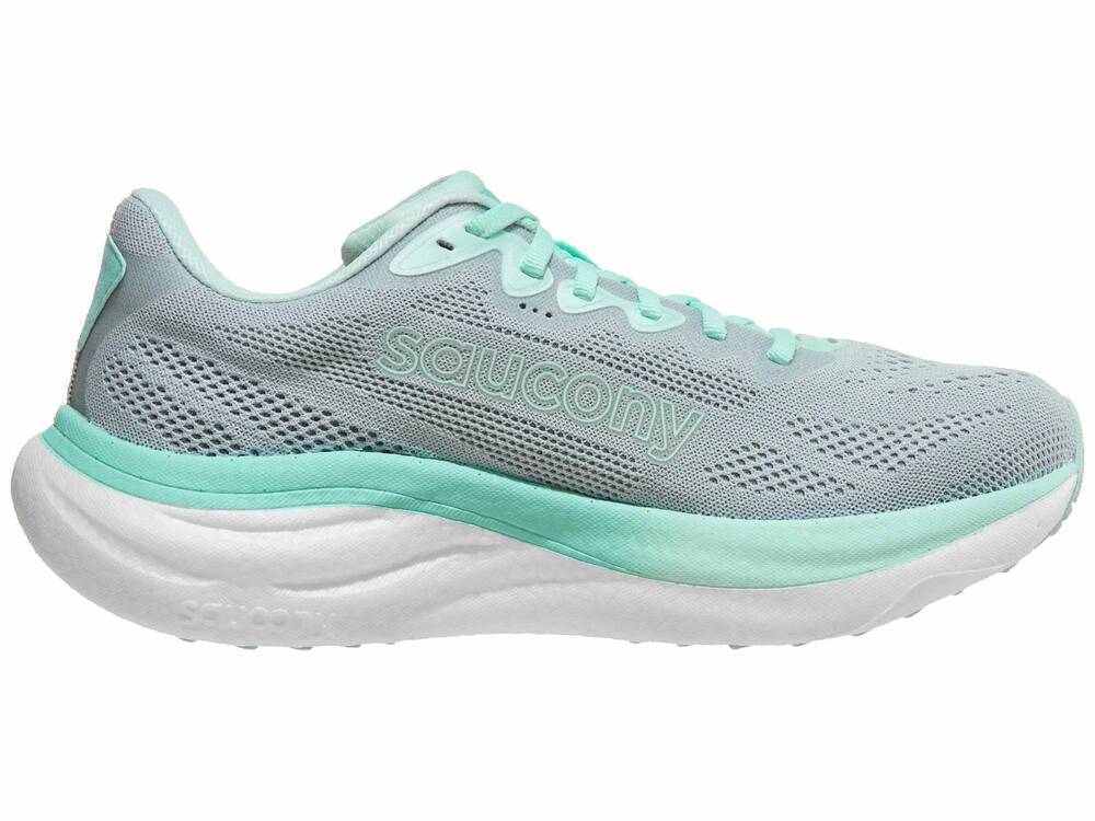 NEW SAUCONY women's ride 19 running shoes in cloud/aqua